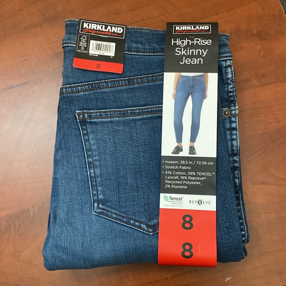 Kirkland Signature Women's  High-Rise Skinny Jeans | Blue | Size-8